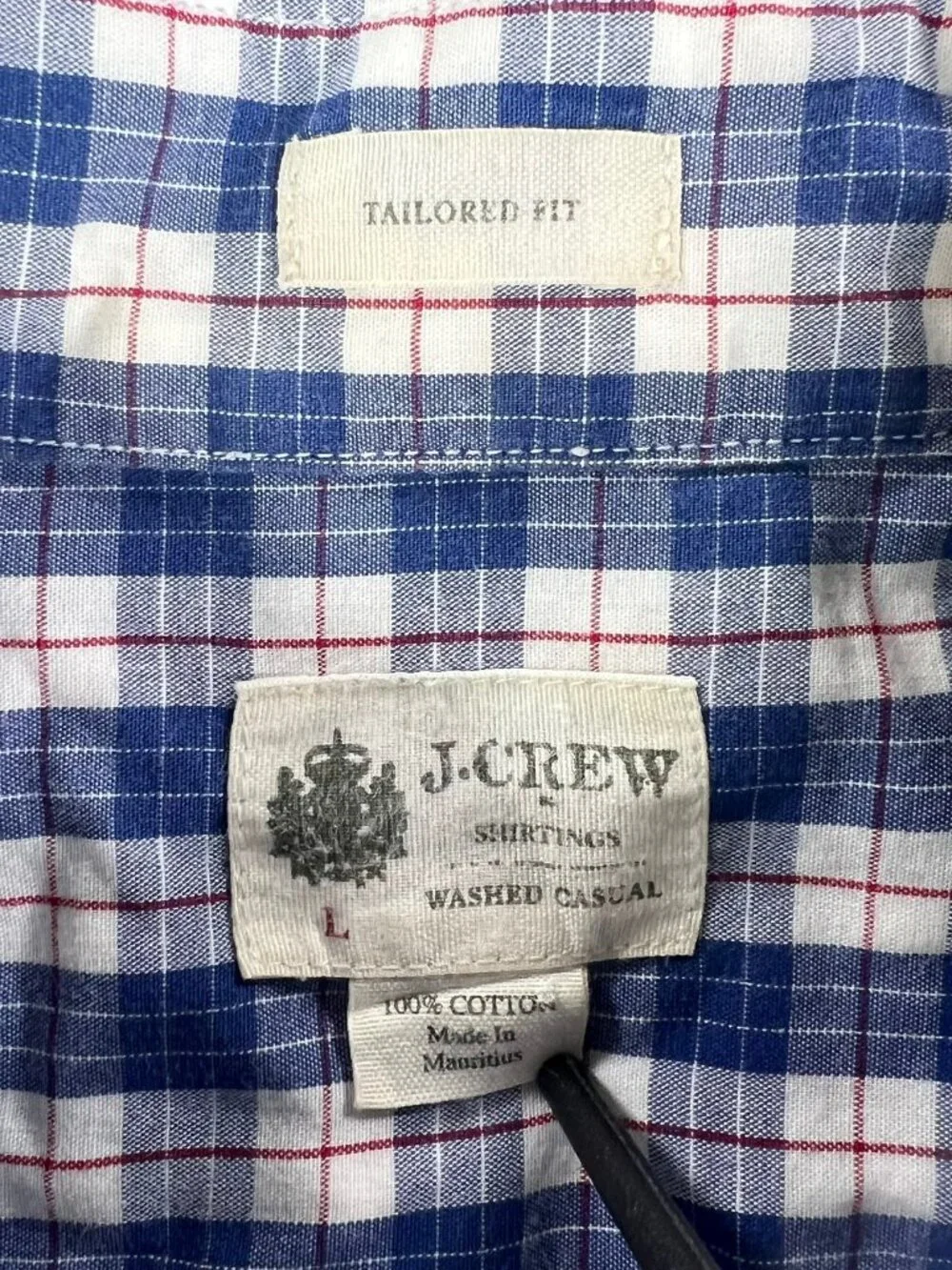 J Crew Shirt Mens Large Checkered Button Down Tailored Fit Long Sleeve Casual